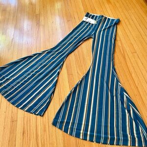 Show Me Your Mumu Striped, Ultra Flare, Retro Bellbottom Pants Small NWT